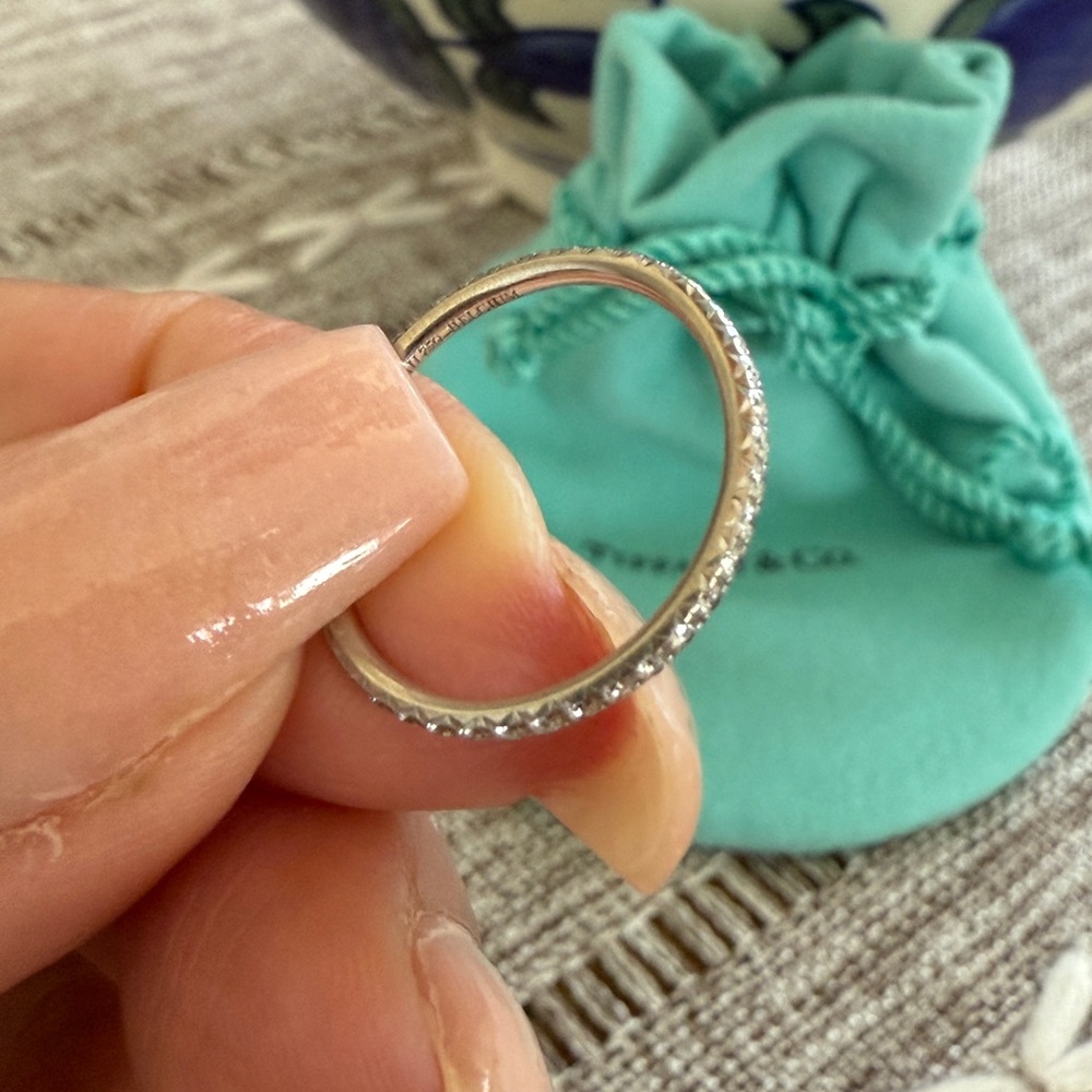 Tiffany & Co Diamond Metro Eternity Ring 18K White Gold - Picture 2 of 7